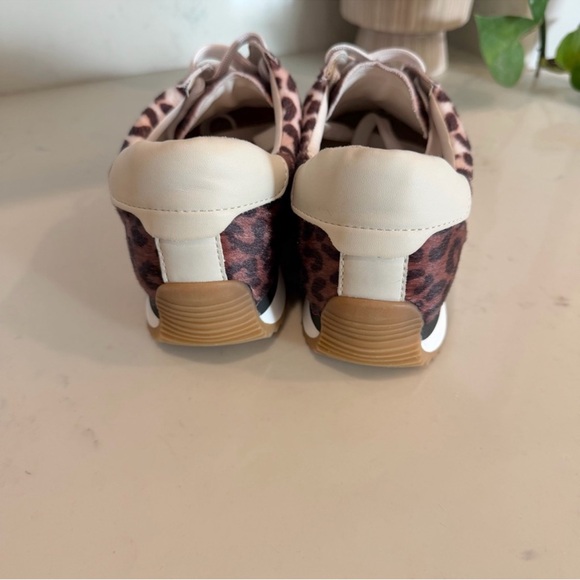 Dolce Vita Leopard Print Lace-Up Sneakers in Brown and Tan - Picture 4 of 5
